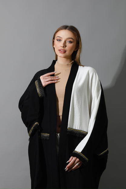 Lose Double Color Kaftan - Black X White