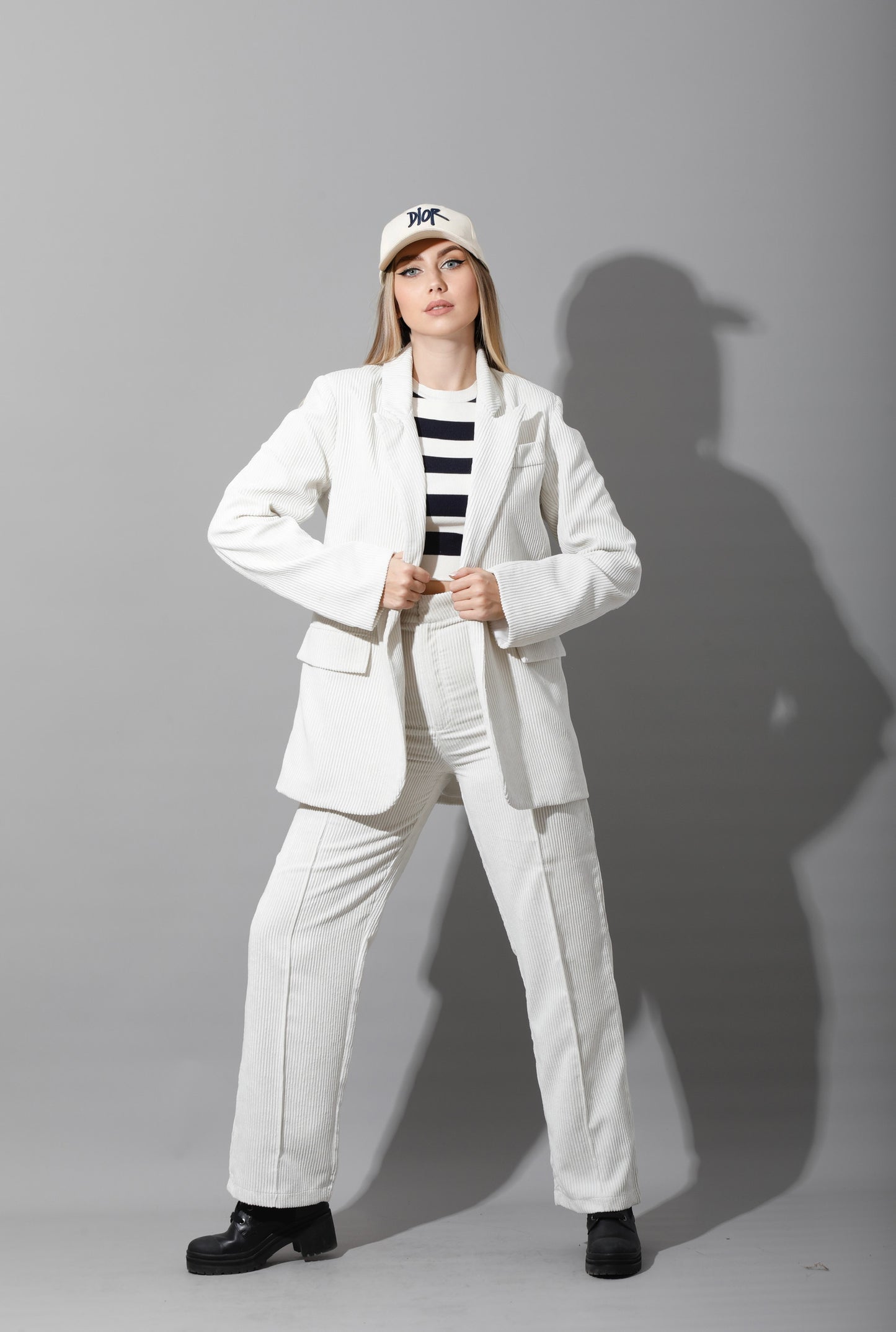 Tailored Oversized Suits - White Velvet