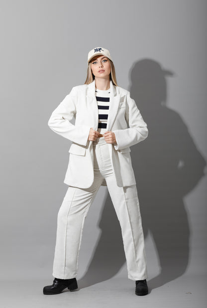 Tailored Oversized Suits - White Velvet