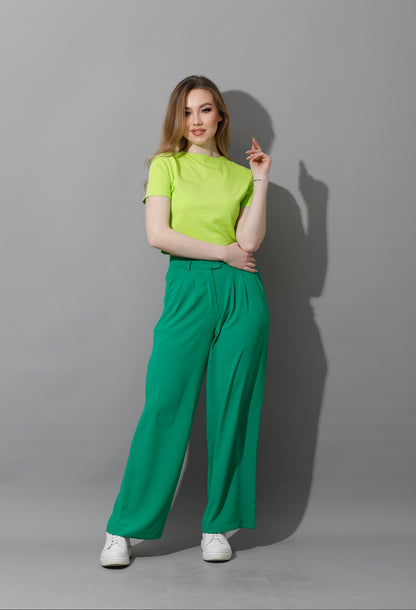 Straight Fit Trousers - Green