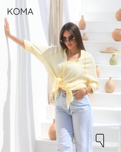 Greta Crincle Shirt - Yellow
