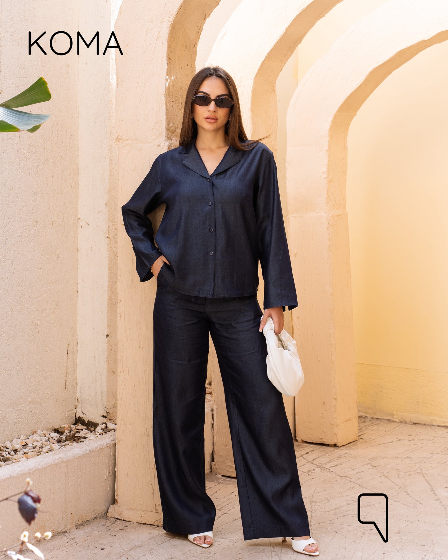 Della Pajama Shirt - Navy