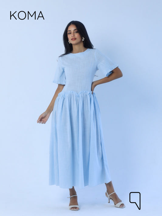 Eve Midi Blend Dress - Baby Blue