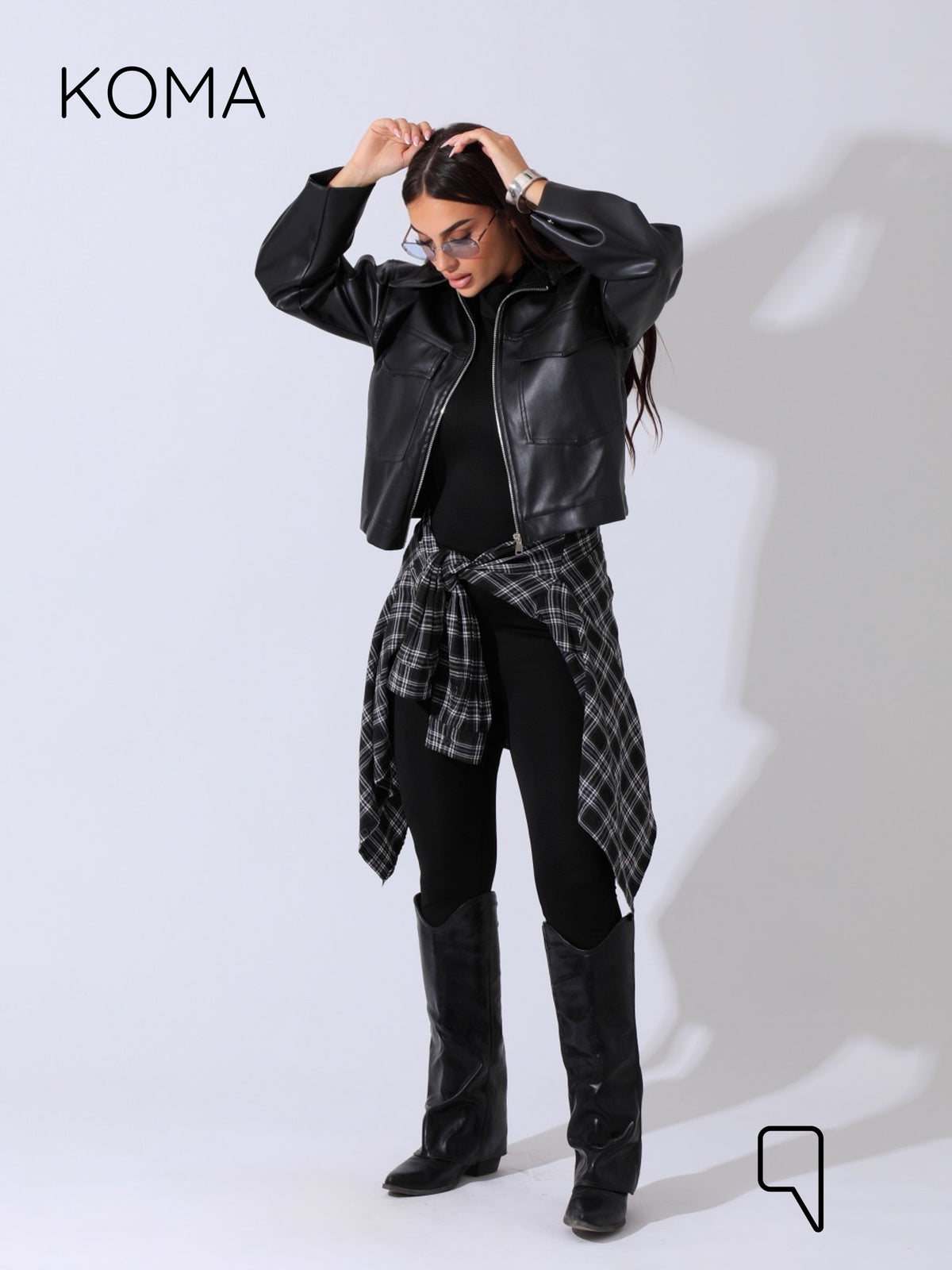 Leather Buckle Jacket - Black