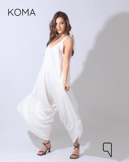 Tied Up Lose Jumpsuit - White