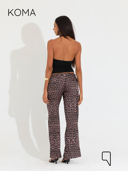 Elsie Lose Fit Trousers - Multicolored Tiger