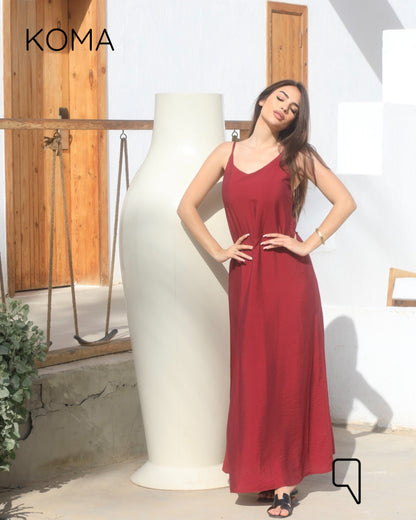 Noella Backless Maxi Dress - Maroon