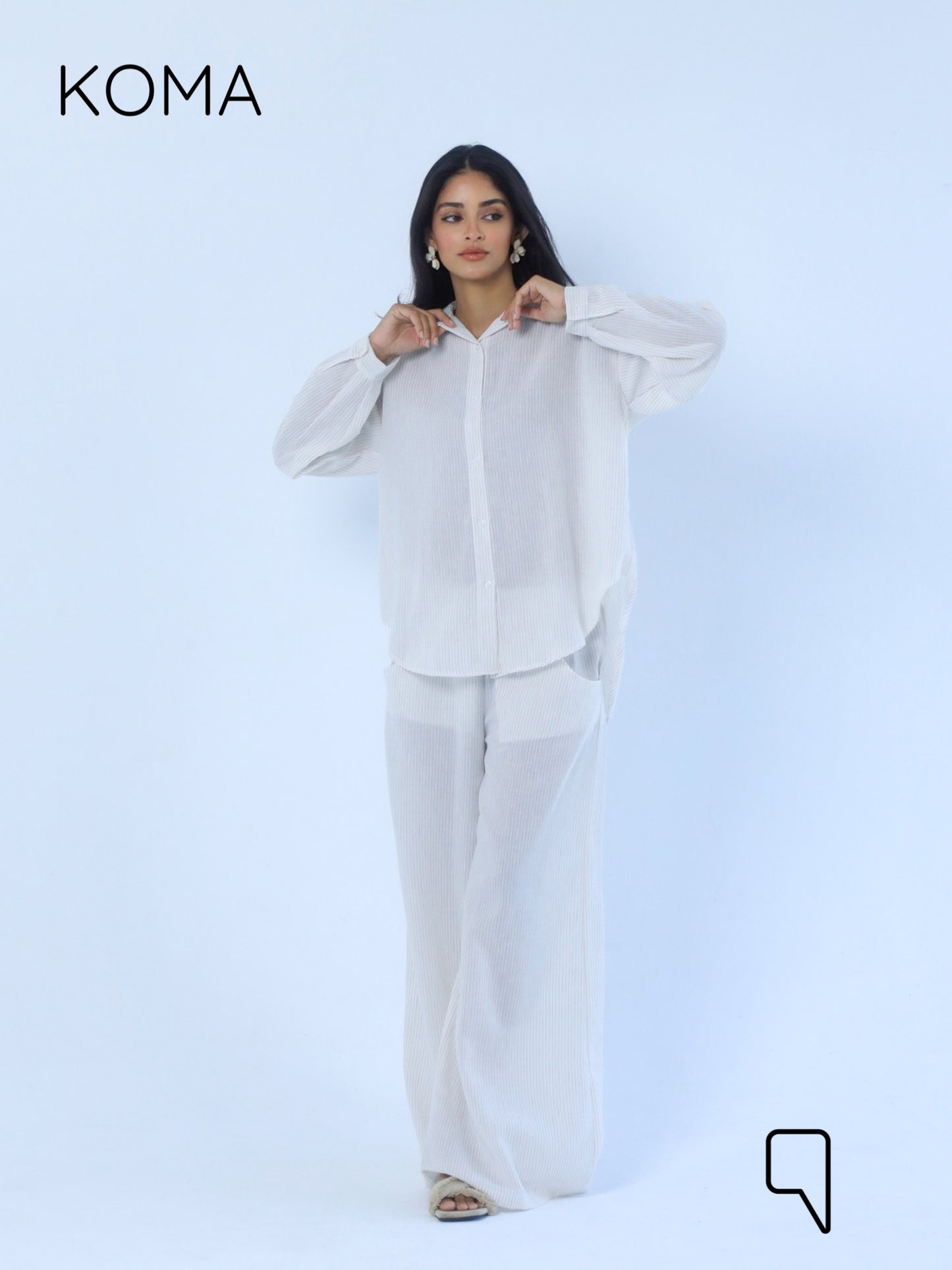Matilda Long Sleeves Shirt - Striped Beige