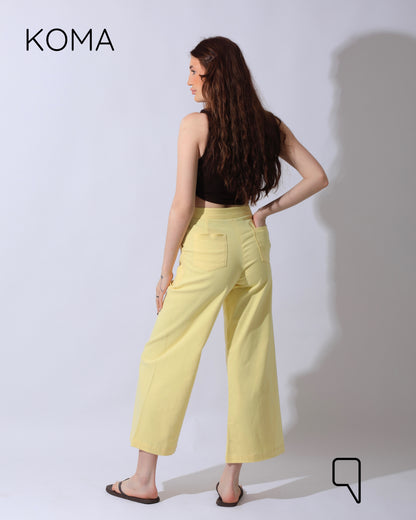 Maddelena Mini Flare Trousers - Yellow