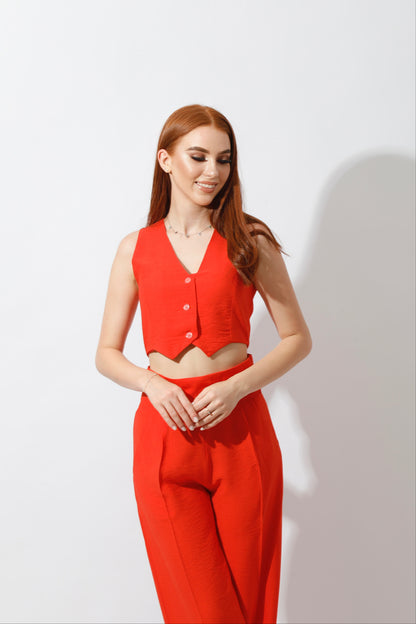 Co-Ord Vest Set - Orange