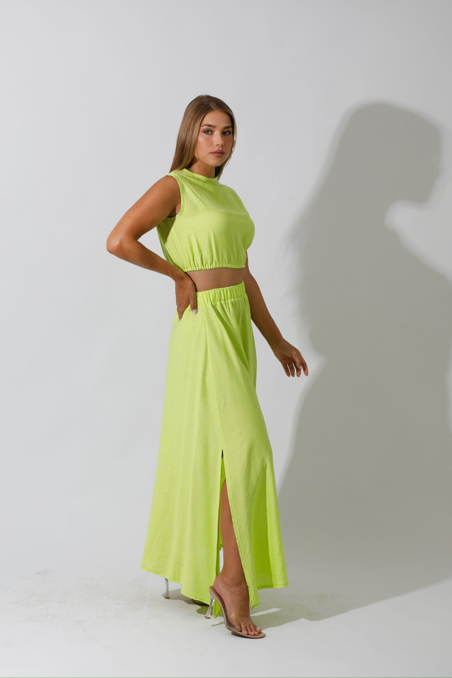Co-Ord Crop Top - Lime Green
