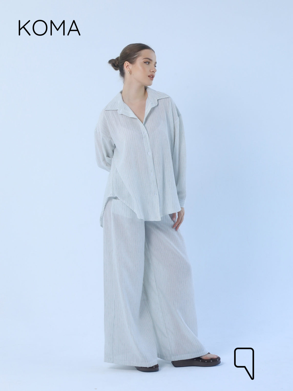 Matilda Long Sleeves Shirt - Striped Olive