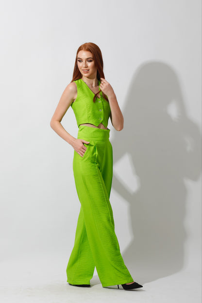 Co-Ord Vest Set - Lime Green