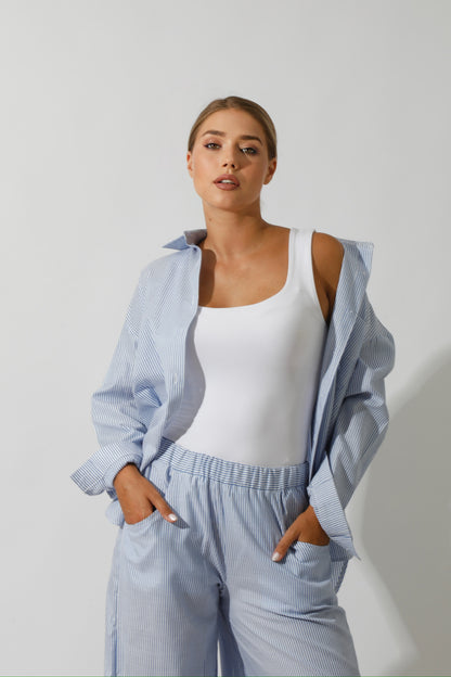 Lose Striped Shirt - Striped Blue