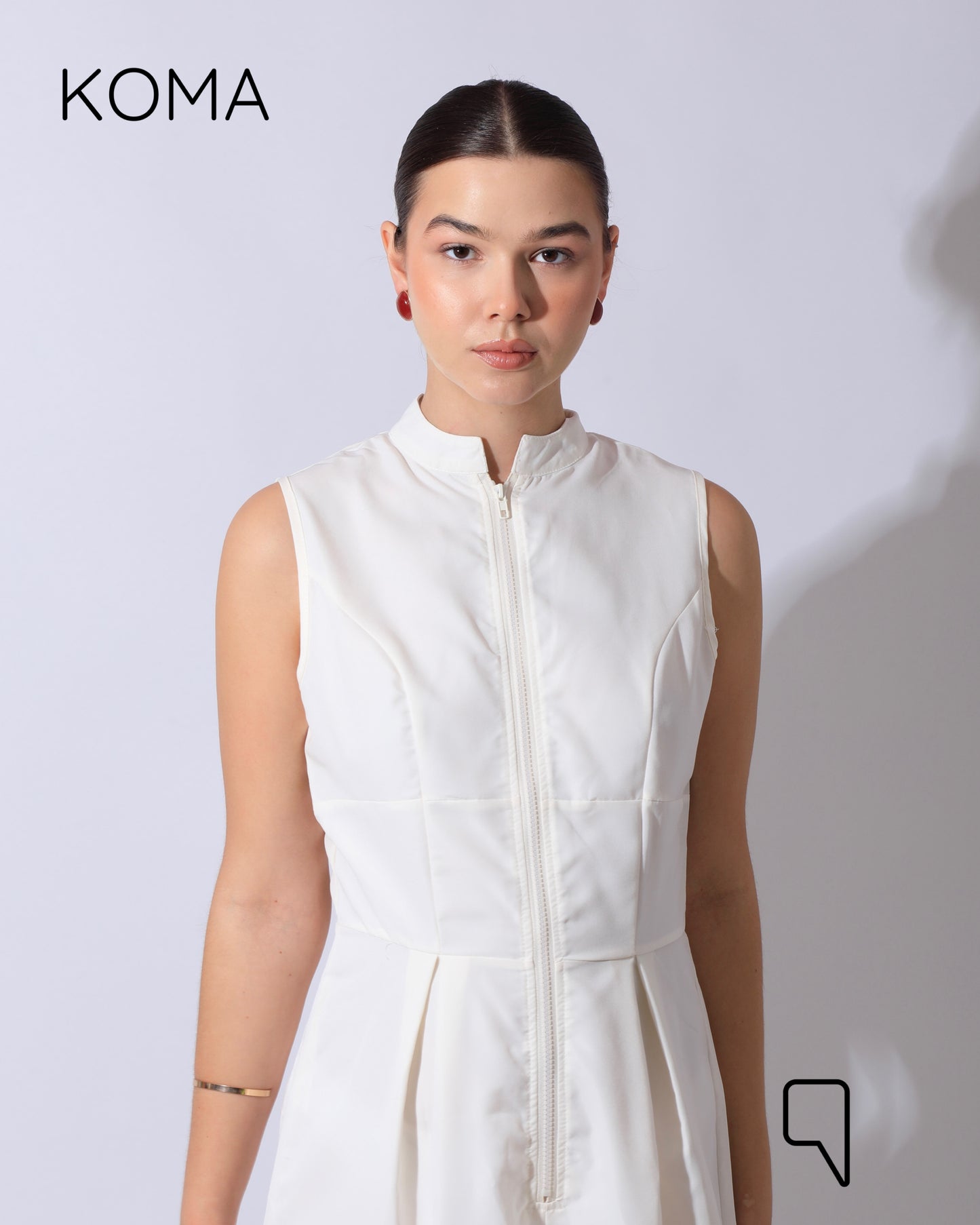 Olivia Sleeveless Wide Leg Jumpsuit - Offwhite