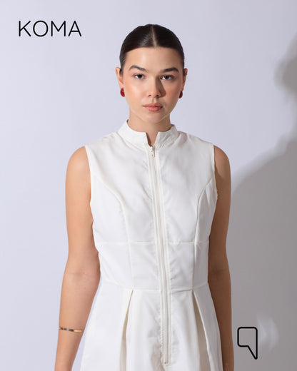 Olivia Sleeveless Wide Leg Jumpsuit - Offwhite