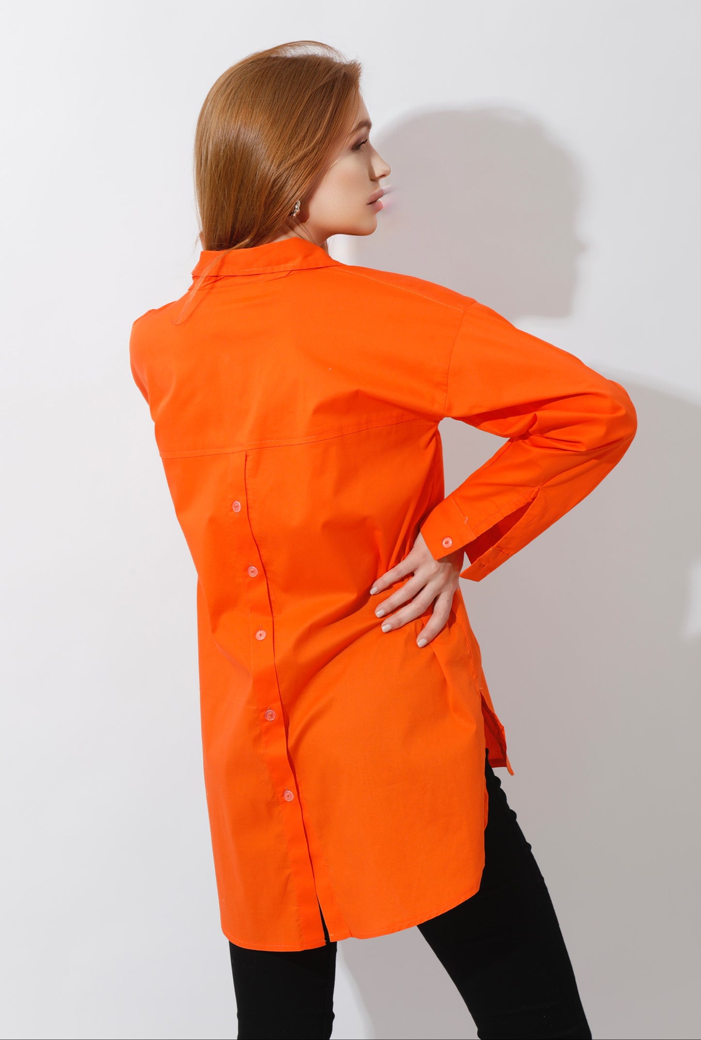 Buttons Back Shirt - Orange