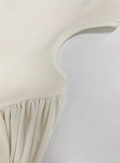 Margaret Halter Neck LongSleeve Bodycon Dress - OffWhite