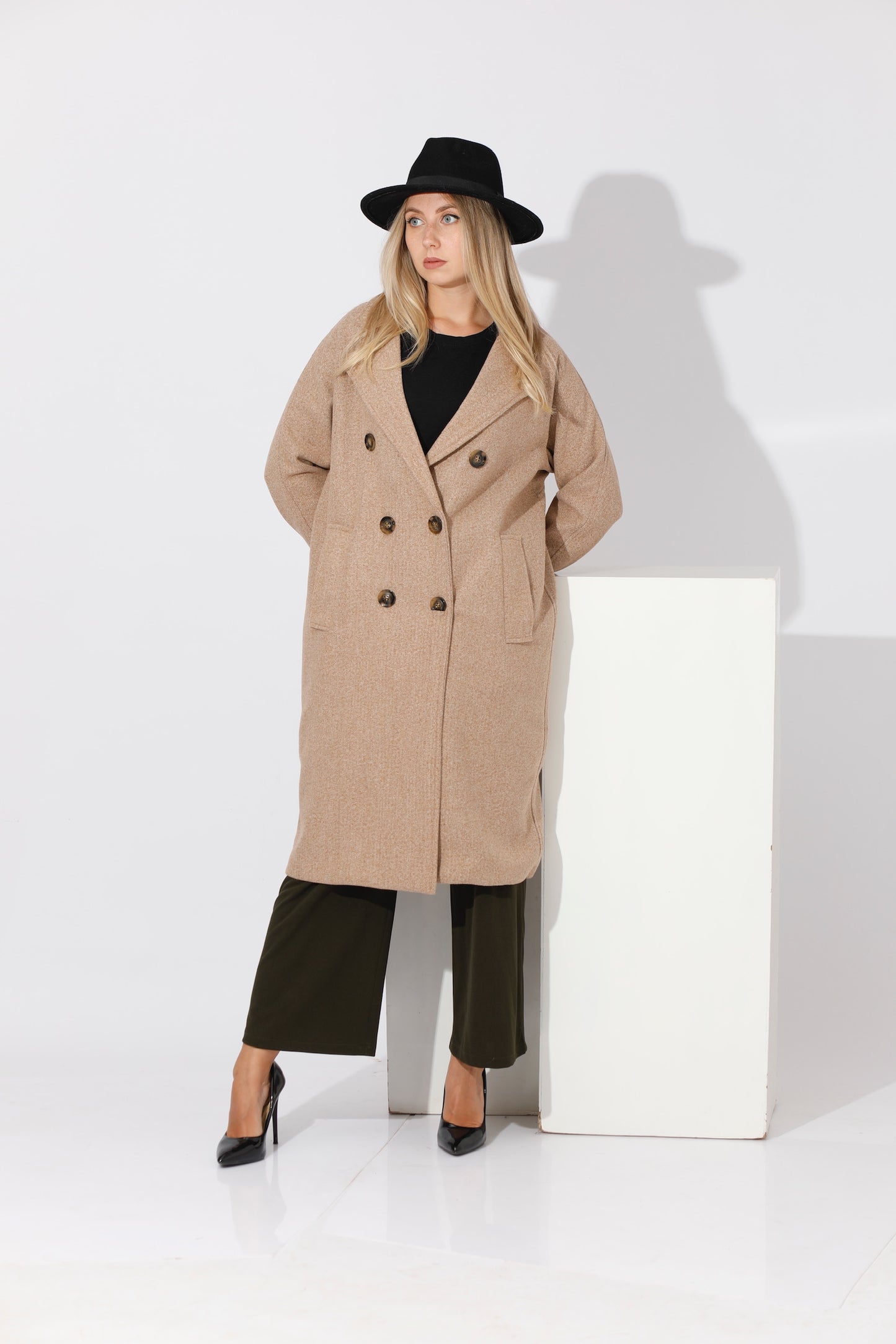 Double Breasted Coat - Beige
