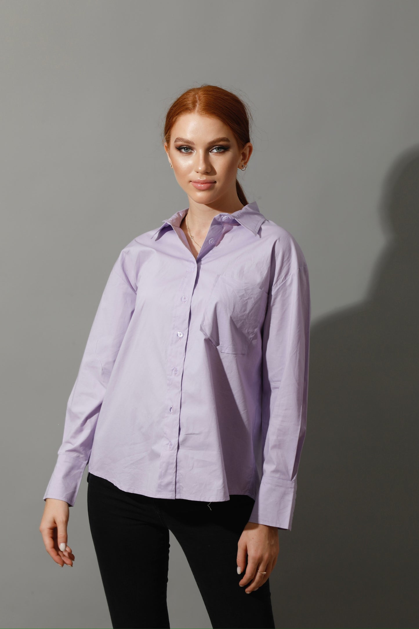 Back Slit Shirt - Lavender