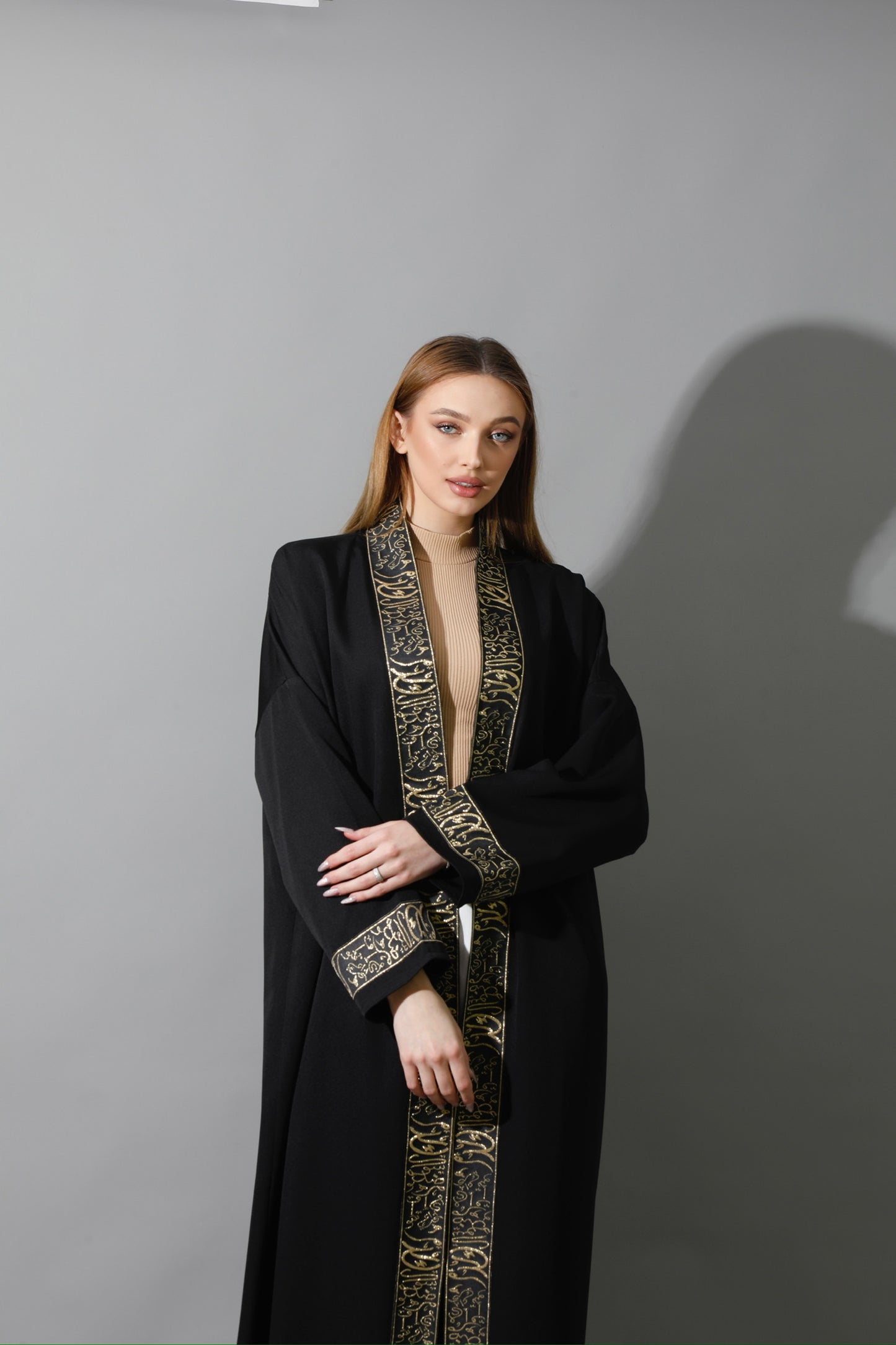 Arabic Long Kaftan - Black & Gold