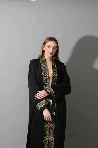 Arabic Long Kaftan - Black & Gold