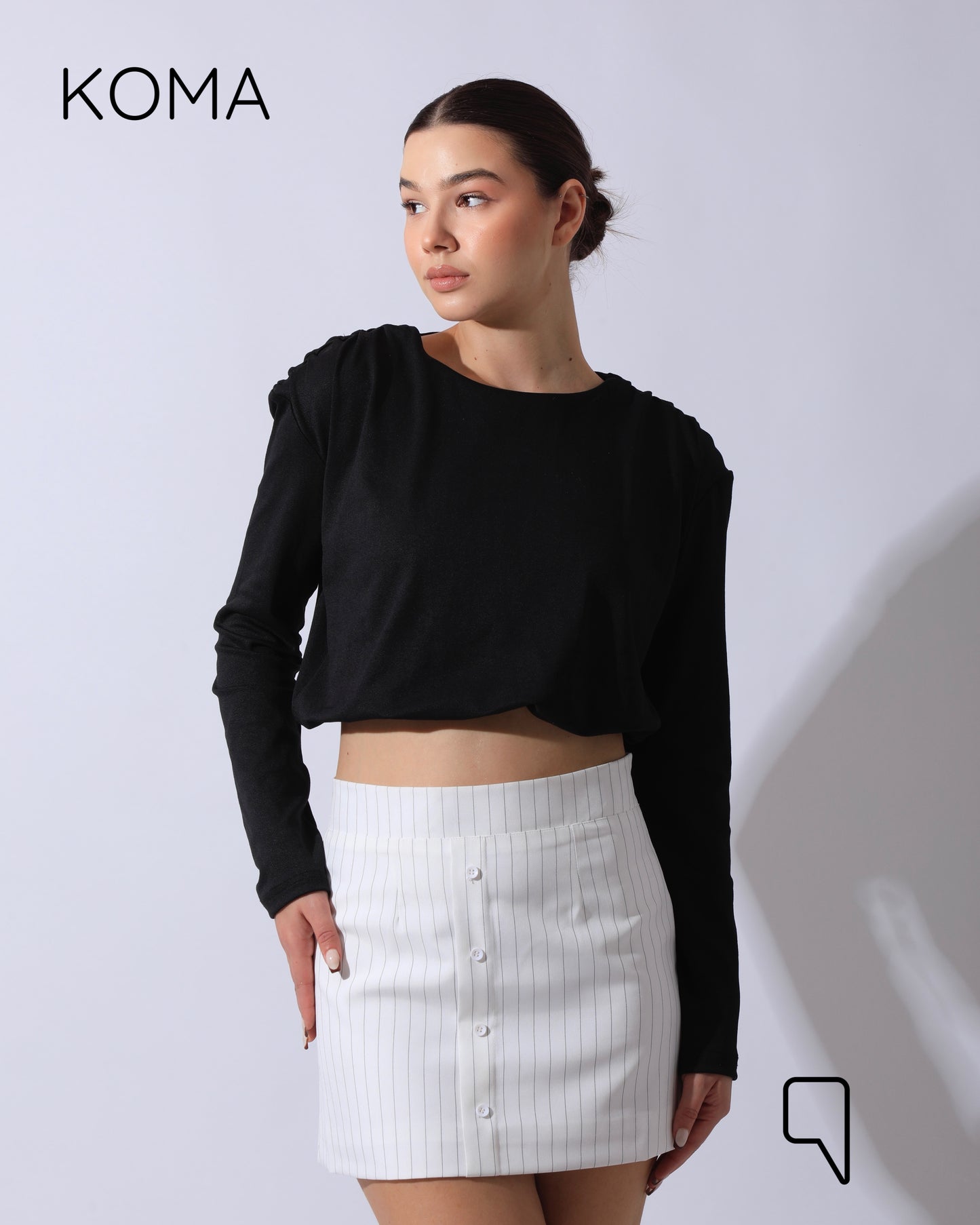 Charlene Elastic Top - Black