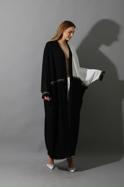 Lose Double Color Kaftan - Black X White