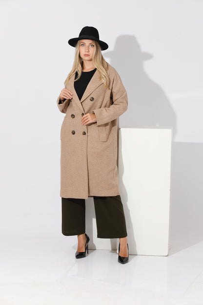 Double Breasted Coat - Beige