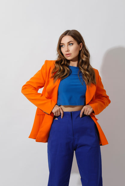 Double Breasted Blazer - Orange