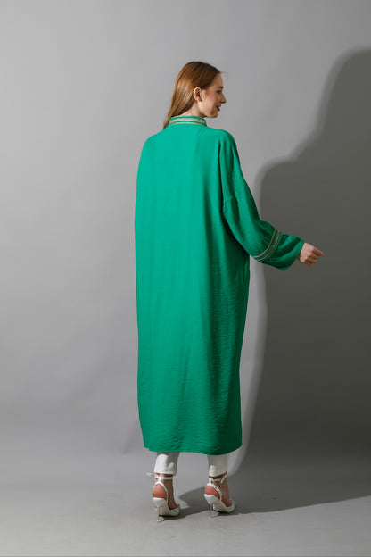 Long Kaftan - Green X Gold