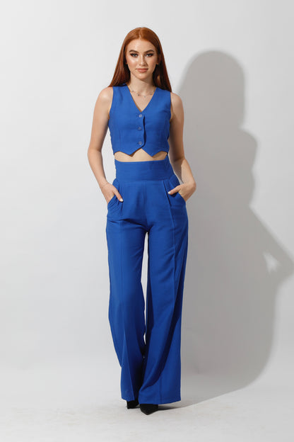 Co-Ord Vest Set - Electric Blue