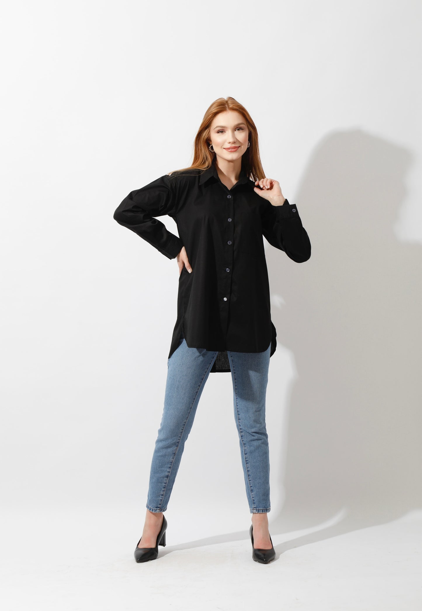 Buttons Back Shirt - Black