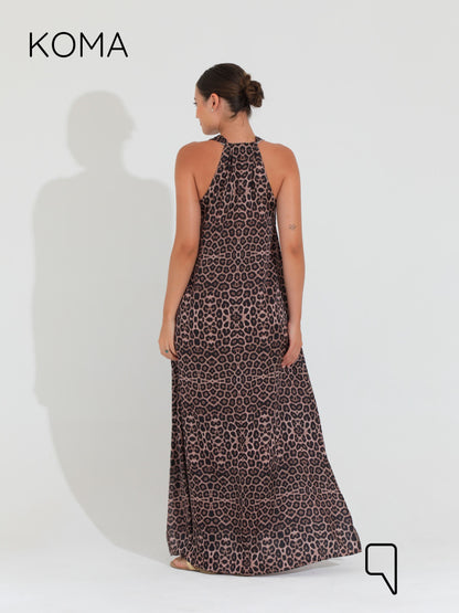 Paulina V Neck Maxi Dress - Multicolored Tiger