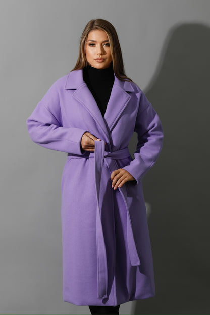Oversized Wrapped Coat - Lavender