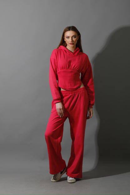Corset Hoodie Set - Barbie Pink