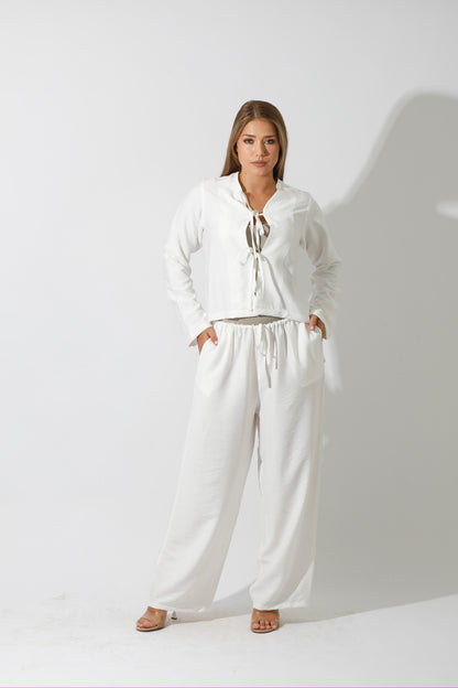 Co-Ord Short Cardigan - White