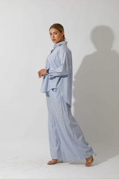 Lose Striped Shirt - Striped Blue