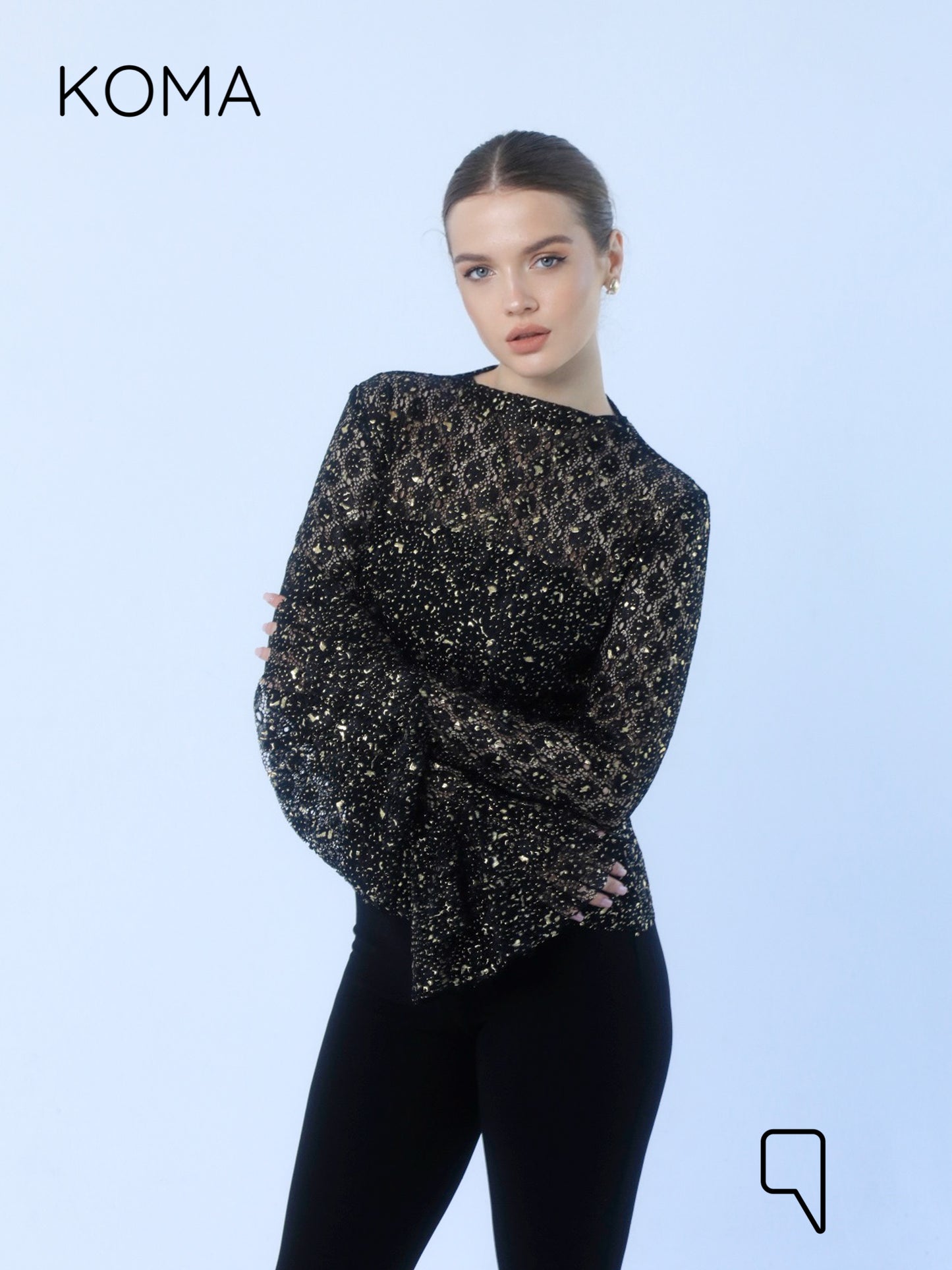Chiara Dentil Blouse - Black Gold