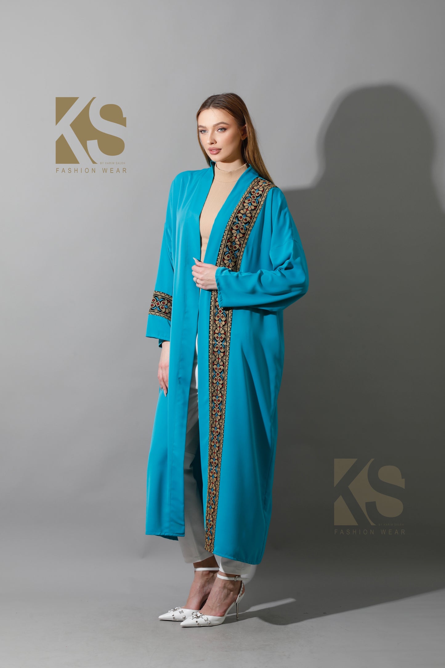Long CBH Kaftan - Turquoise