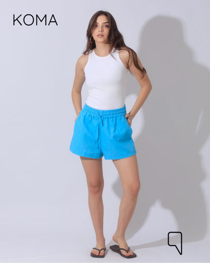 Aubrina Blend Boxer Bermuda Shorts - Turquoise