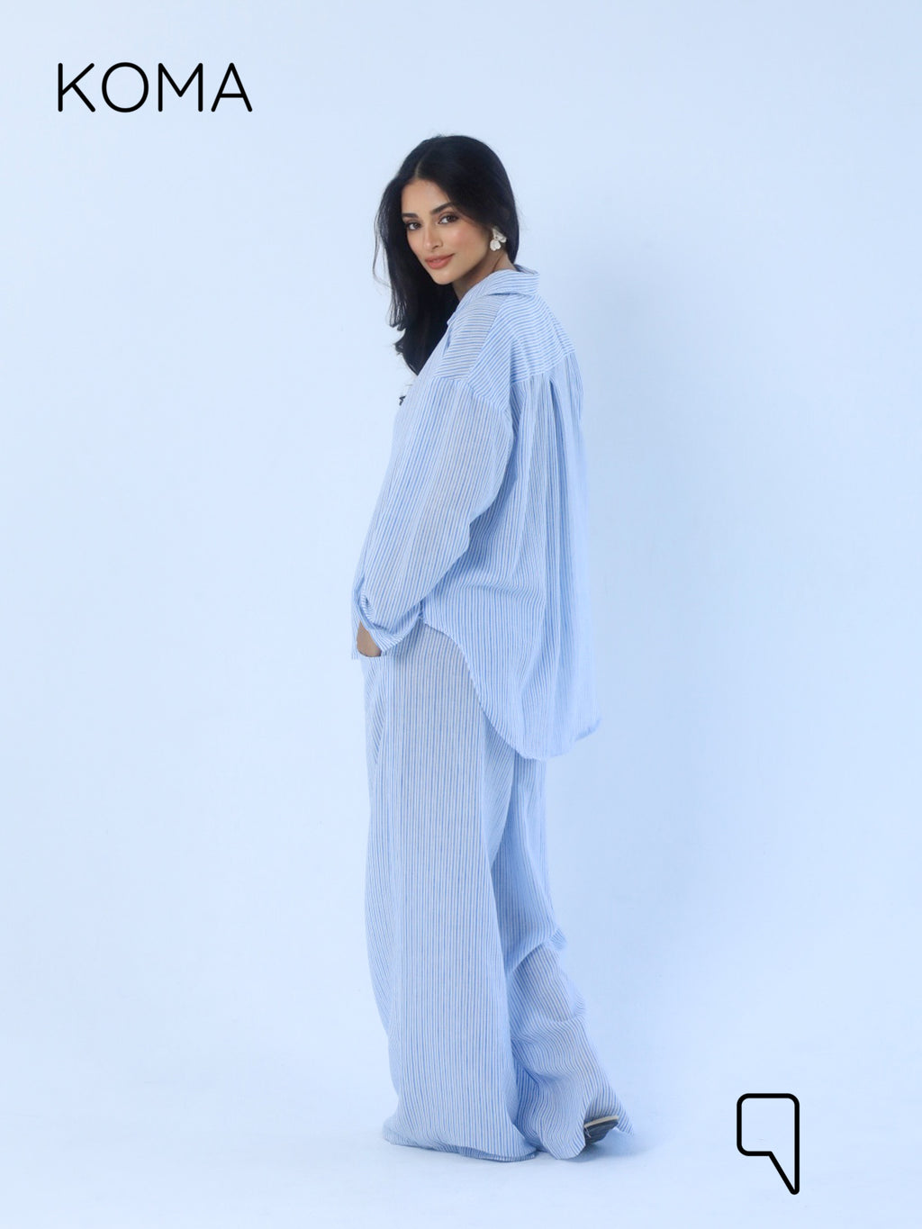 Matilda Long Sleeves Shirt - Striped Blue