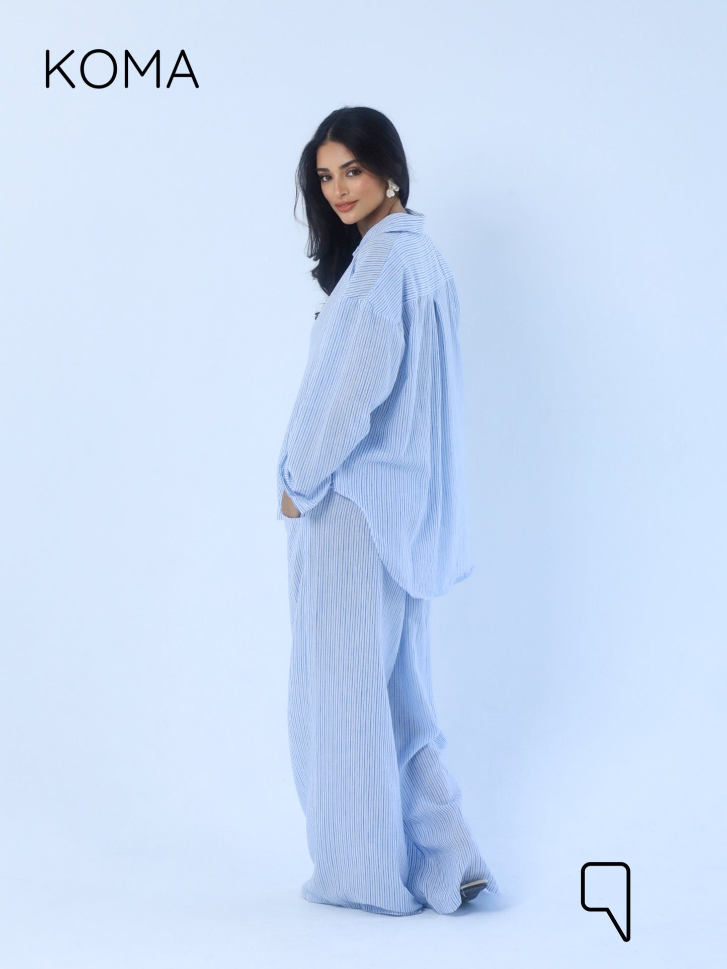 Matilda Long Sleeves Shirt - Striped Blue