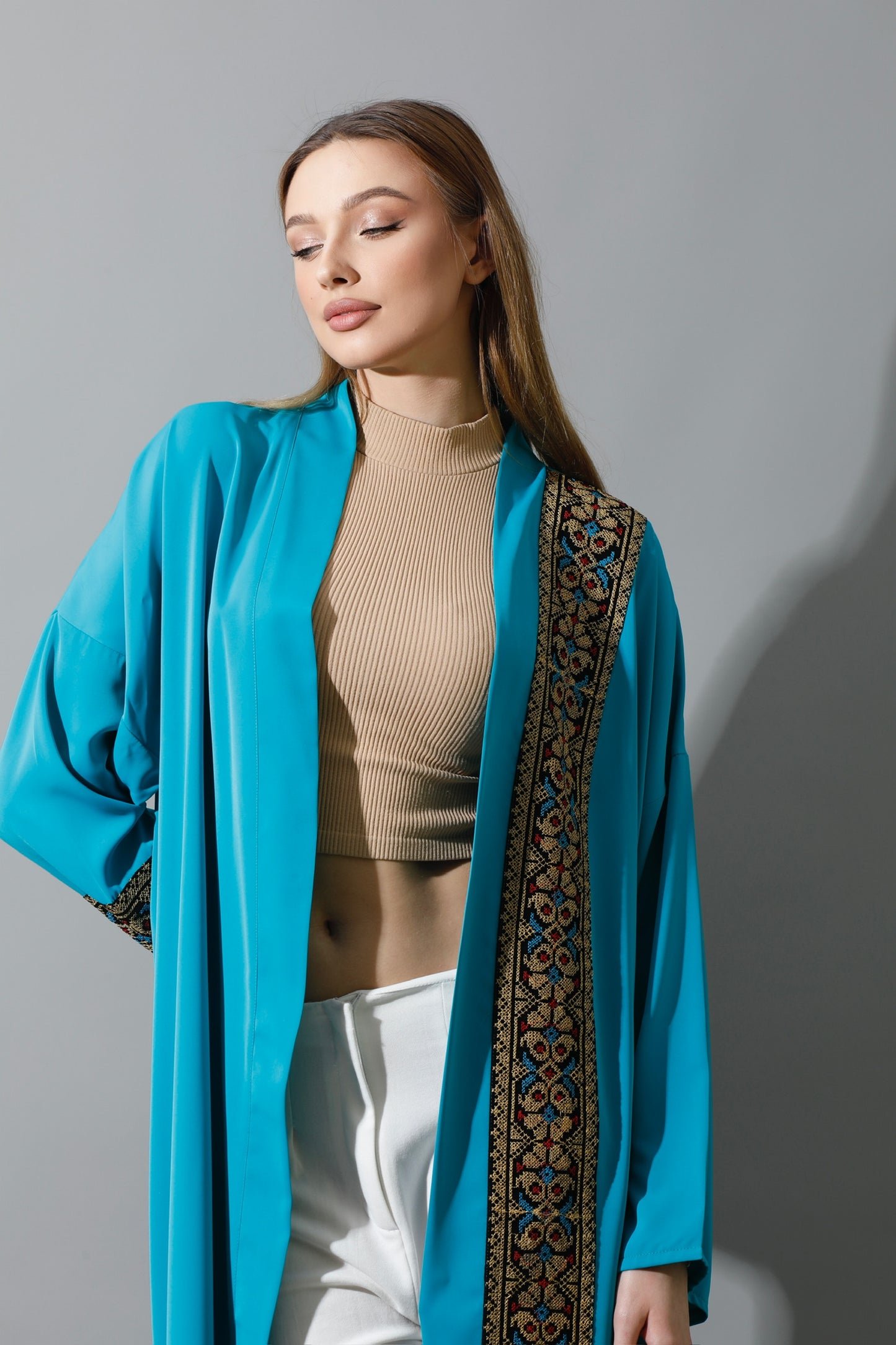 Long CBH Kaftan - Turquoise