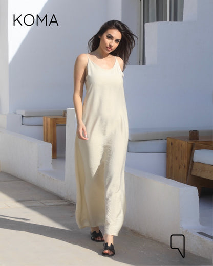 Noella Backless Maxi Dress - Beige