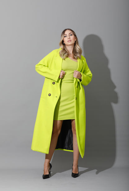 Slinky One Shoulder Bodycon Dress - Lime Green