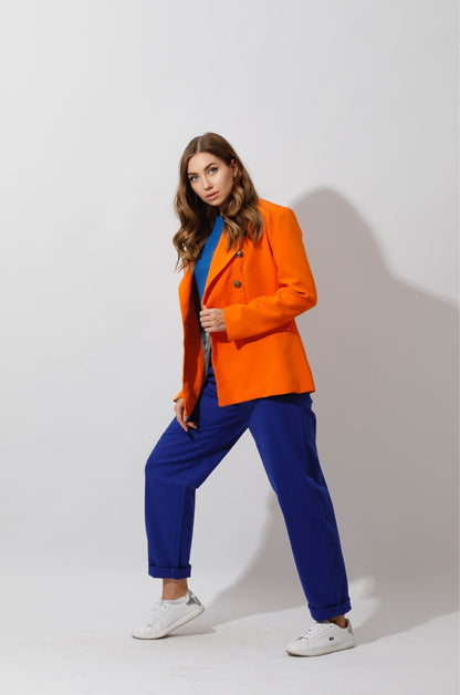 Double Breasted Blazer - Orange