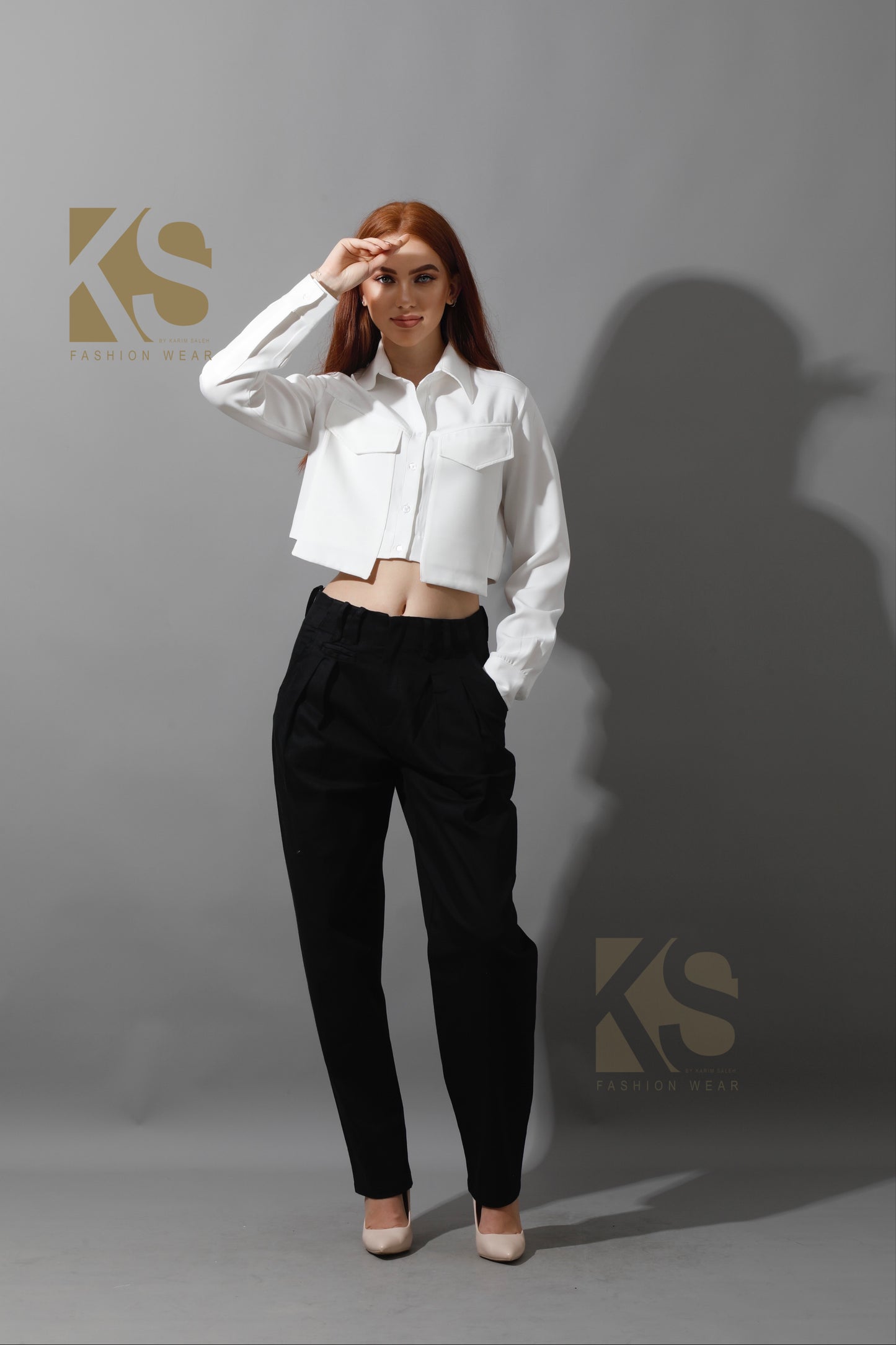 High Rise Paper-Bag Pants - Black