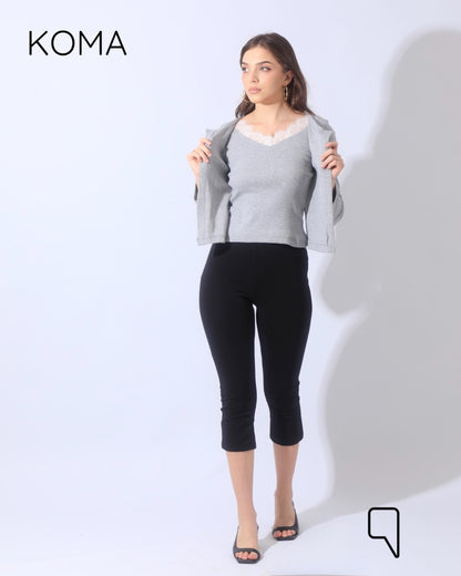 Arlette Twin Lase Top - Gray
