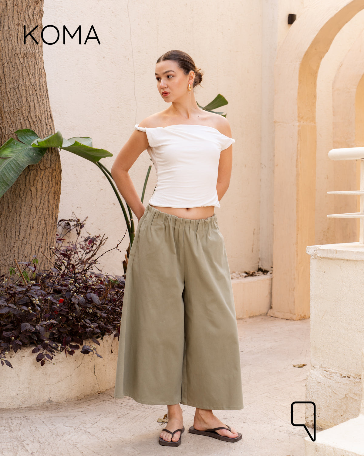 Violet Culottes Trousers - Olive